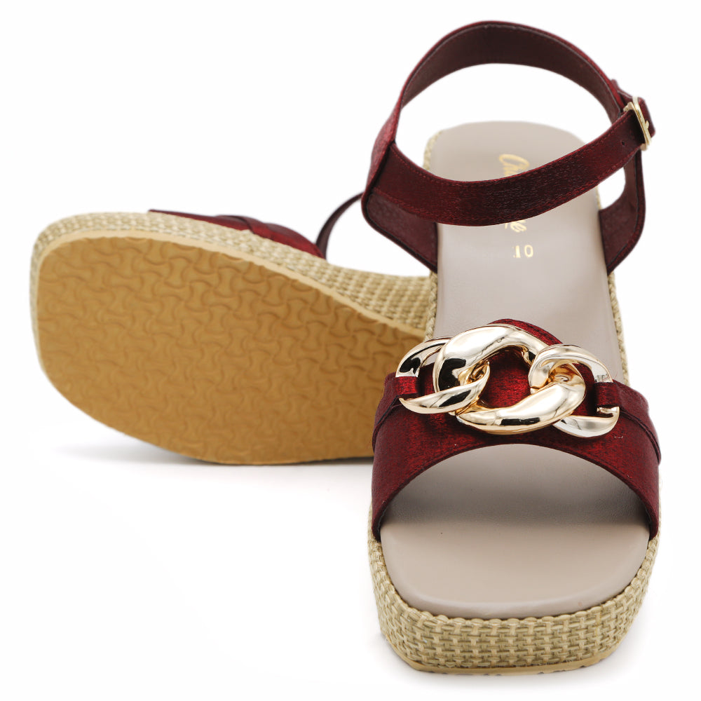 Women's Sandal - Maroon, Women, Heels, Chase Value, Chase Value