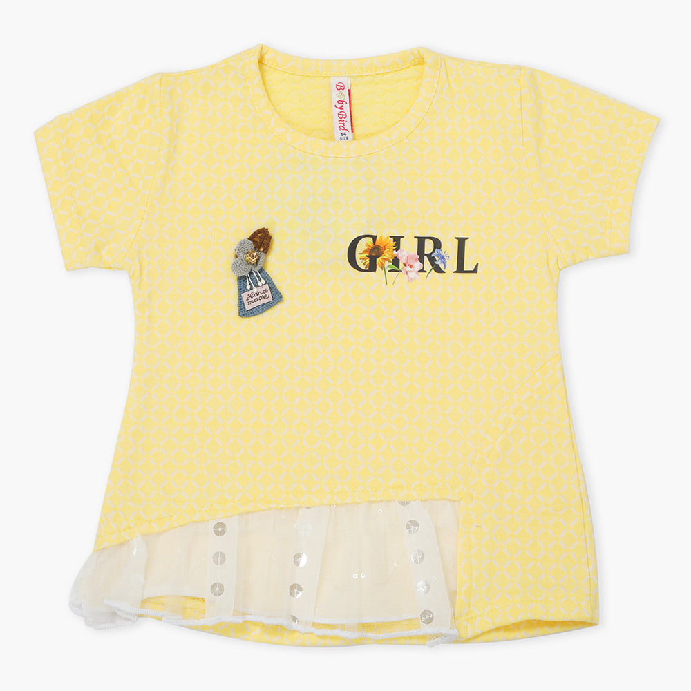 Girls Knitted Tops - Yellow, Girls Tops, Chase Value, Chase Value
