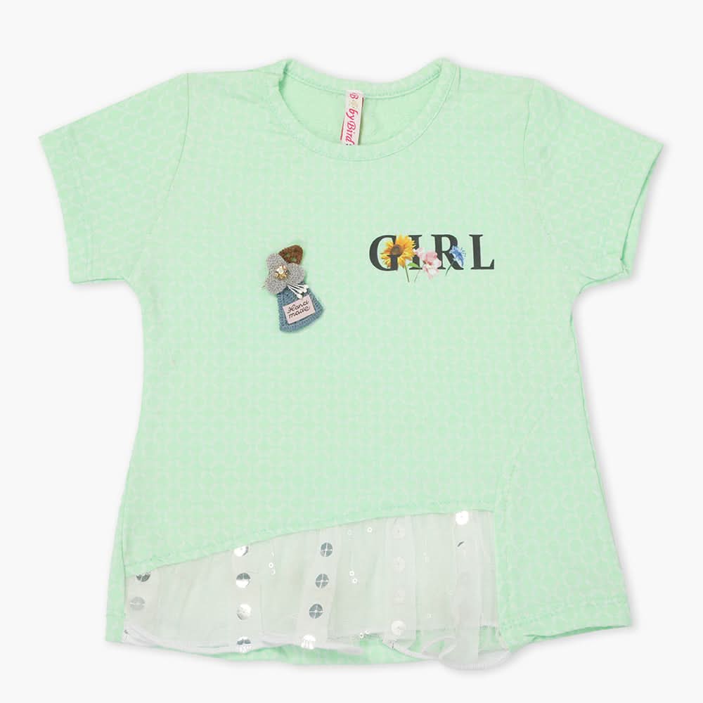 Girls Knitted Tops - Cyan, Girls Tops, Chase Value, Chase Value