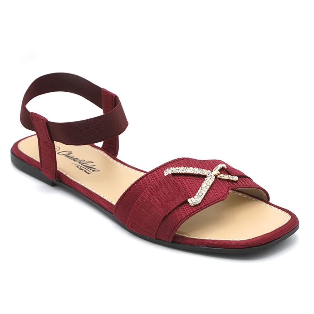Women's Sandal - Maroon, Women, Sandals, Chase Value, Chase Value
