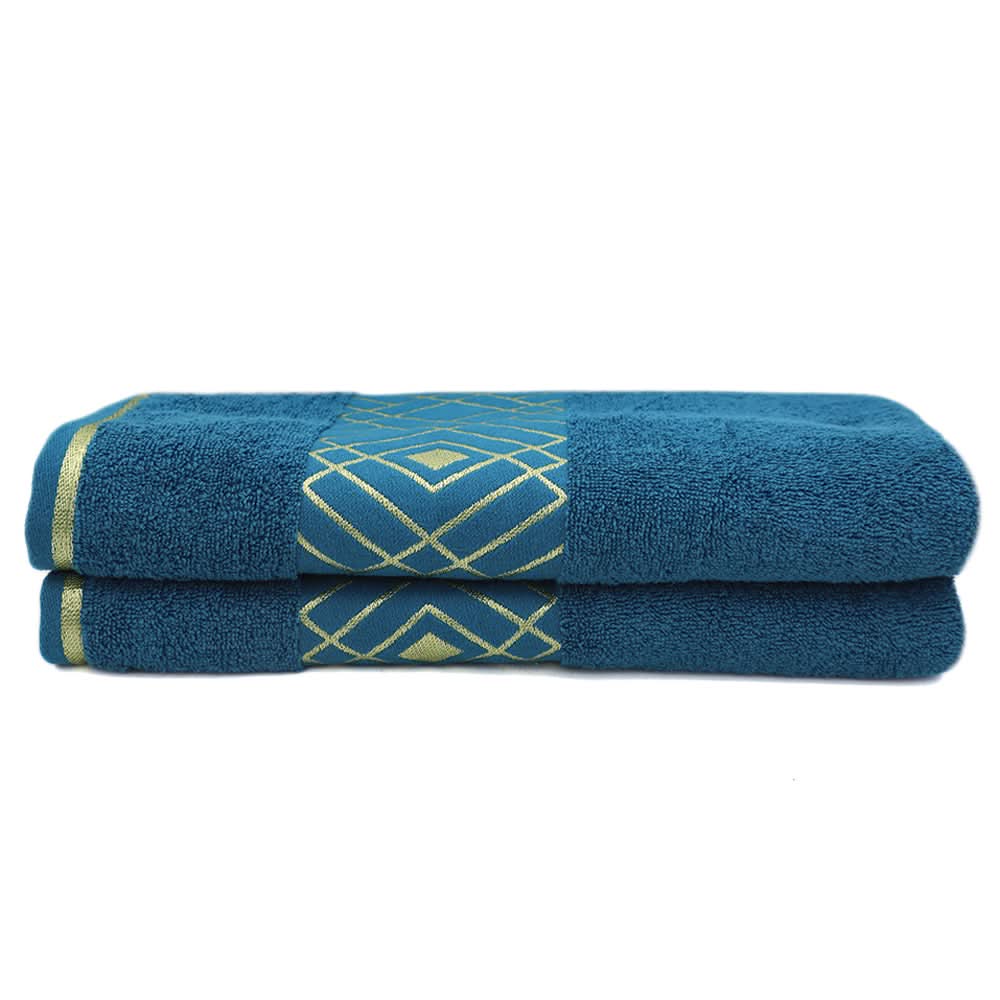 Bath Sheet Greek Border 90x150 - Navy Blue, Home & Lifestyle, Bath Towels, Chase Value, Chase Value