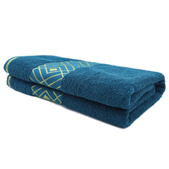 Bath Sheet Greek Border 90x150 - Navy Blue, Home & Lifestyle, Bath Towels, Chase Value, Chase Value