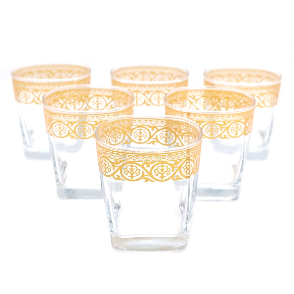 Alpine Glass Golden 6 Pcs Set 300 ML - Golden, Home & Lifestyle, Glassware & Drinkware, Chase Value, Chase Value