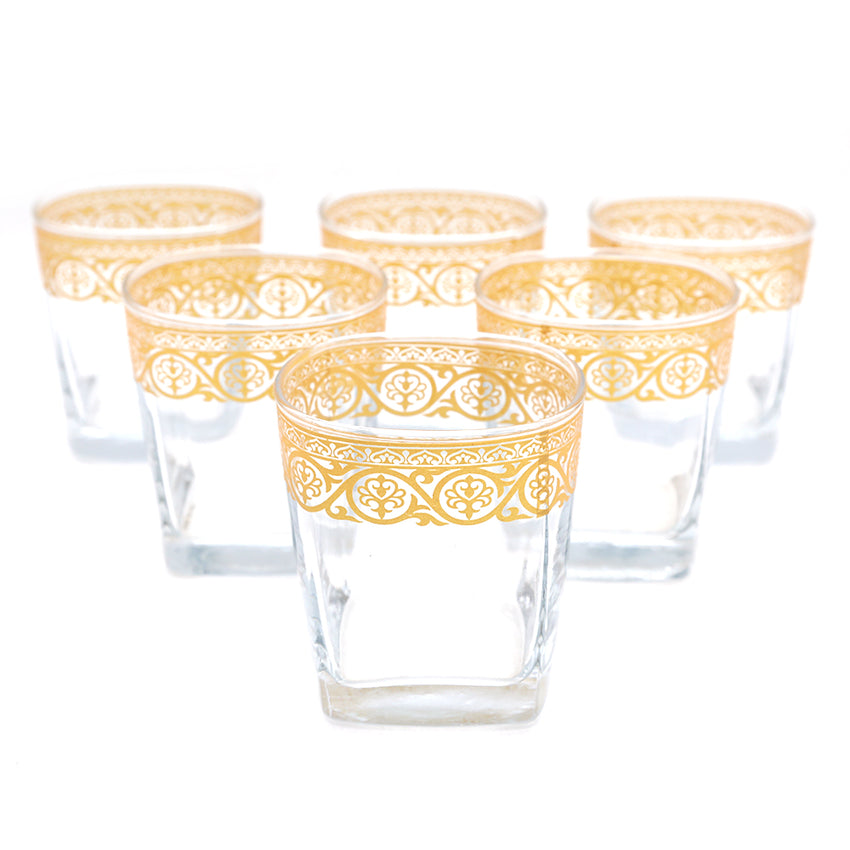 Alpine Glass Golden 6 Pcs Set 300 ML - Golden, Home & Lifestyle, Glassware & Drinkware, Chase Value, Chase Value
