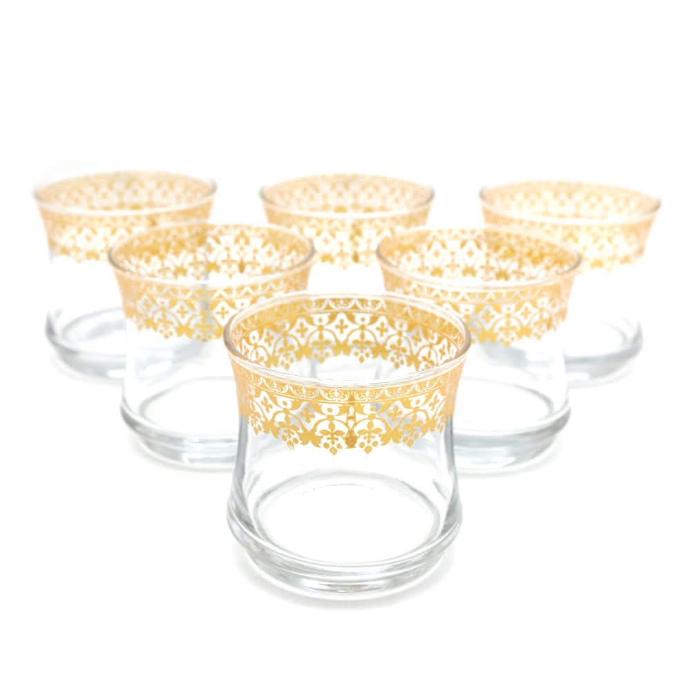 Classy Glass Golden 6 Pcs Set 300 ML - Golden, Home & Lifestyle, Glassware & Drinkware, Chase Value, Chase Value