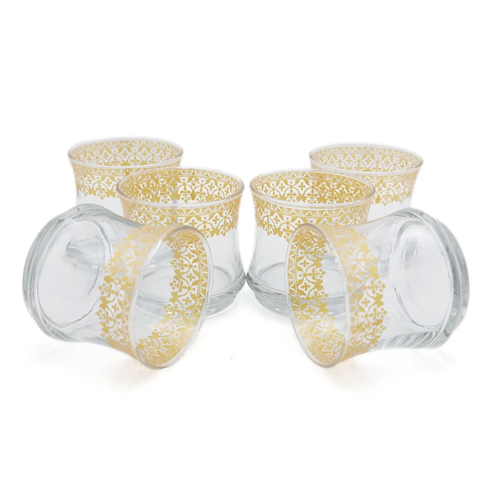 Classy Glass Golden 6 Pcs Set 300 ML - Golden, Home & Lifestyle, Glassware & Drinkware, Chase Value, Chase Value