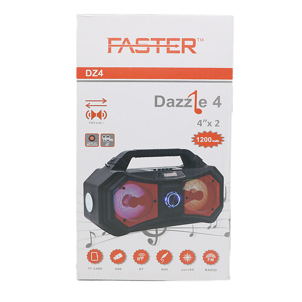 Faster Dz4 Dazzle Super Bass Wireless Speaker With Flash Light, Home & Lifestyle, Others Mob. Accessories, Faster, Chase Value