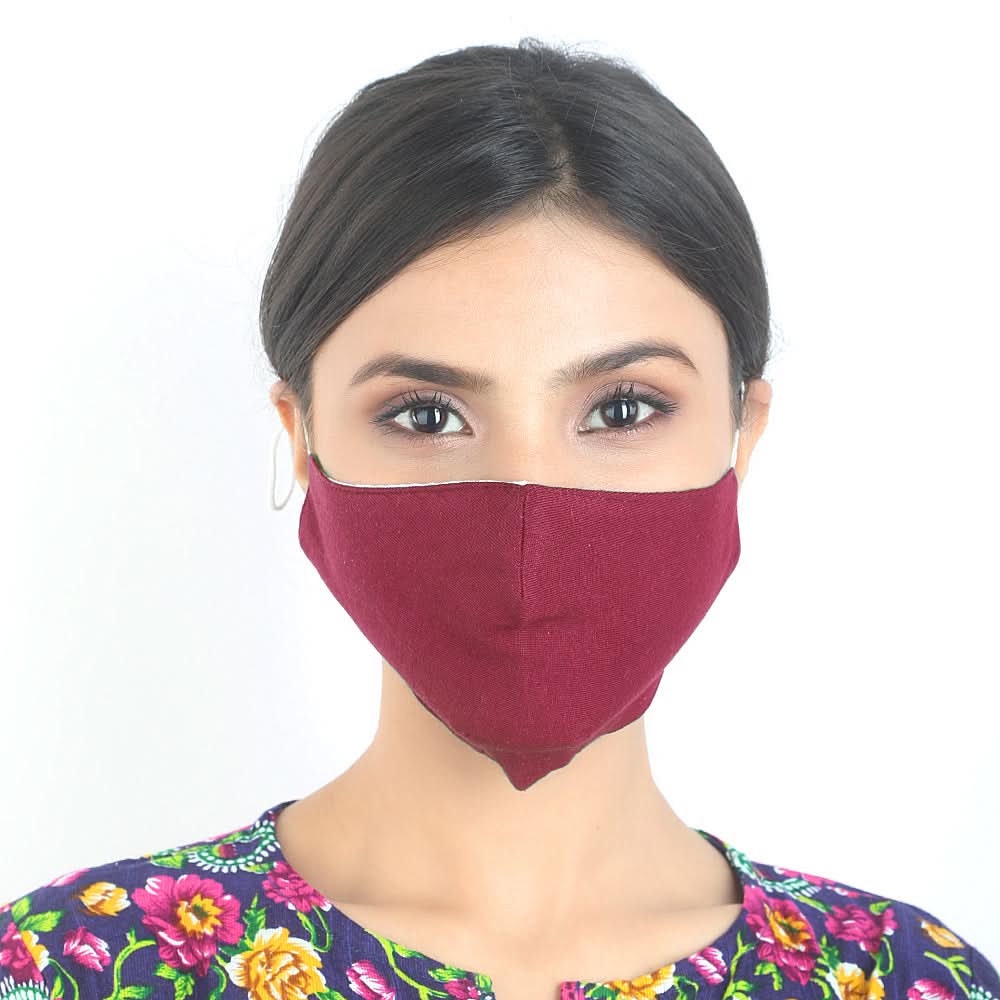 Fashion Face Mask - Maroon, Beauty & Personal Care, Health & Hygiene, Women, Face Mask, Chase Value, Chase Value