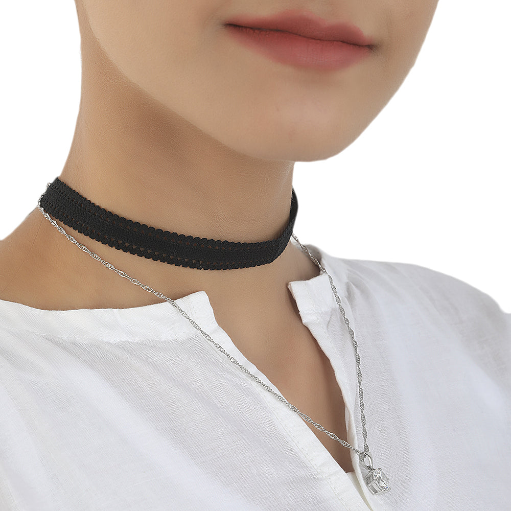 Women's Black Choker Necklaces - Silver, Women, Chains & Lockets, Chase Value, Chase Value