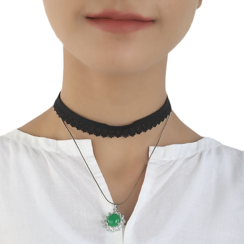 Women's Black Choker Necklaces - Green, Women, Chains & Lockets, Chase Value, Chase Value