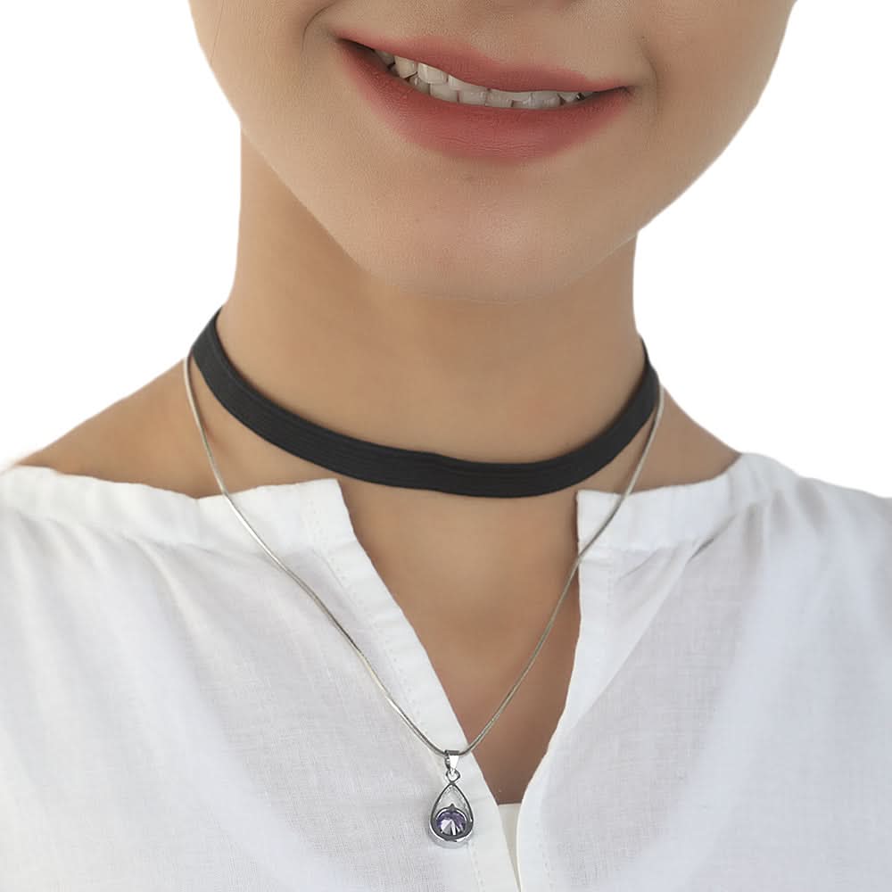Women's Black Choker Necklaces - Purple, Women, Chains & Lockets, Chase Value, Chase Value