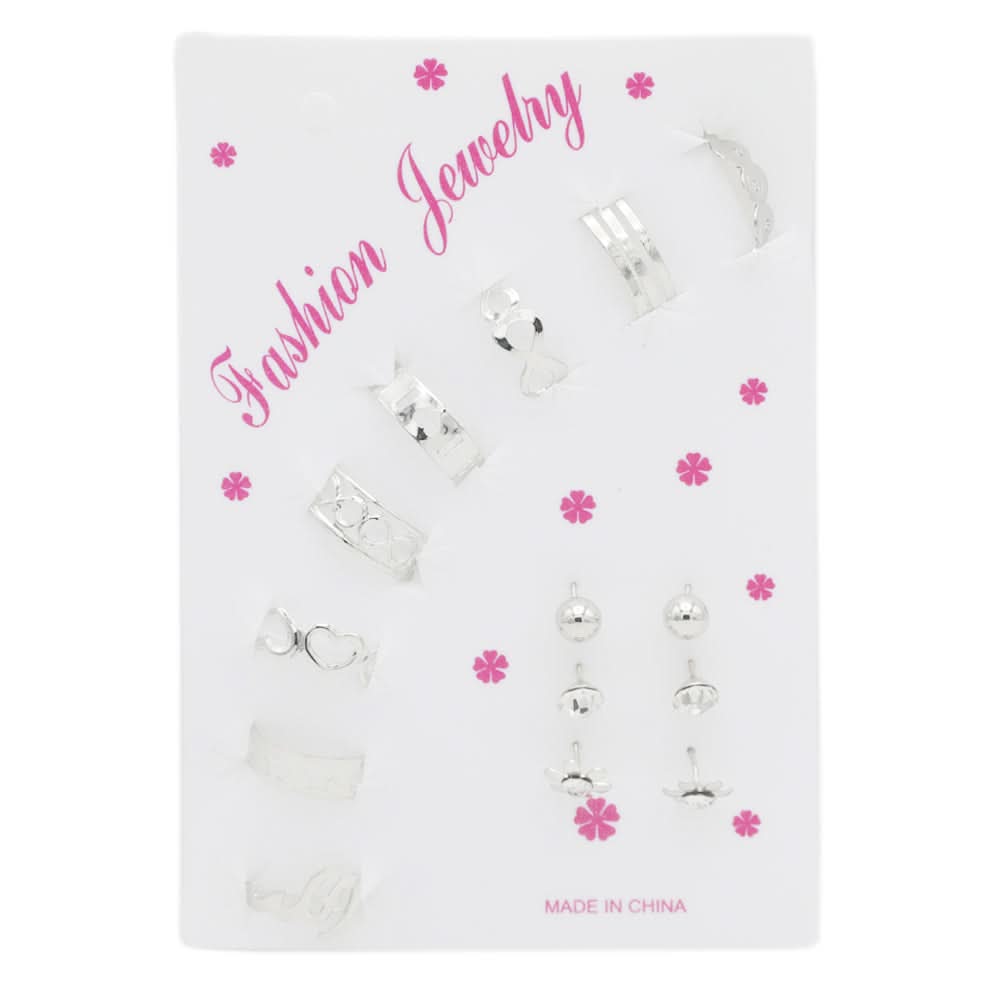 Women's Ear Tops & Ring - Silver, Women, Earrings & Tops, Chase Value, Chase Value