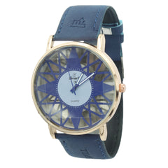 Mens Watch Skeleton - A - Navy Blue, Golden, Men, Watches, Chase Value, Chase Value