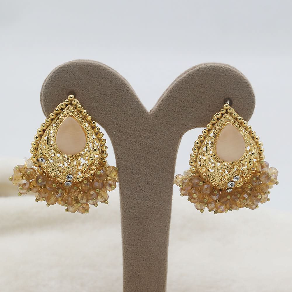Women's Almond Zarcon Ear Tops - Peach, Women, Earrings & Tops, Chase Value, Chase Value