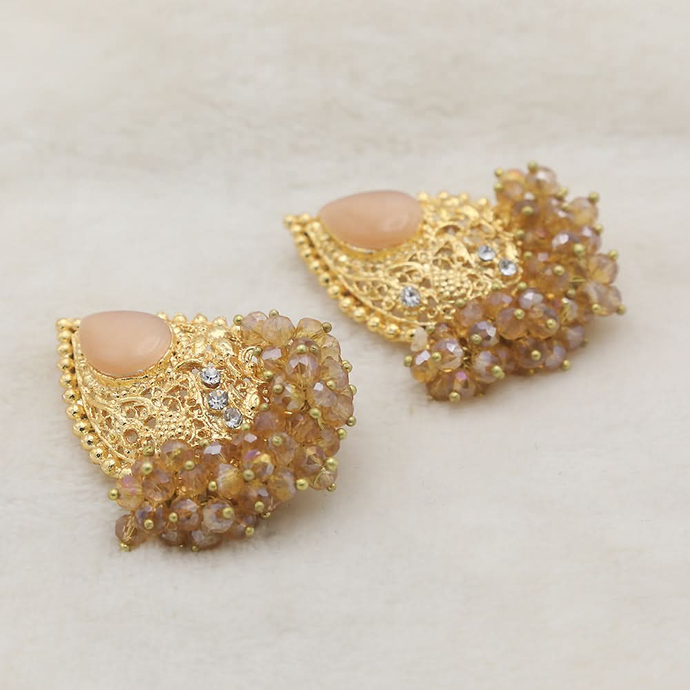 Women's Almond Zarcon Ear Tops - Peach, Women, Earrings & Tops, Chase Value, Chase Value
