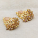 Women's Almond Zarcon Ear Tops - Peach, Women, Earrings & Tops, Chase Value, Chase Value