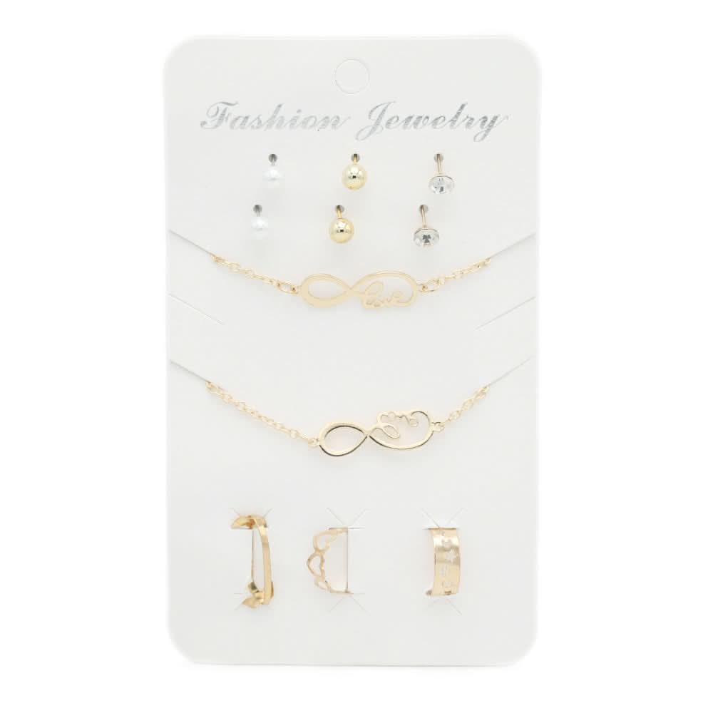 Women's Ear Tops Rings & Bracelet (AY-86) - Golden, Women, Earrings & Tops, Chase Value, Chase Value