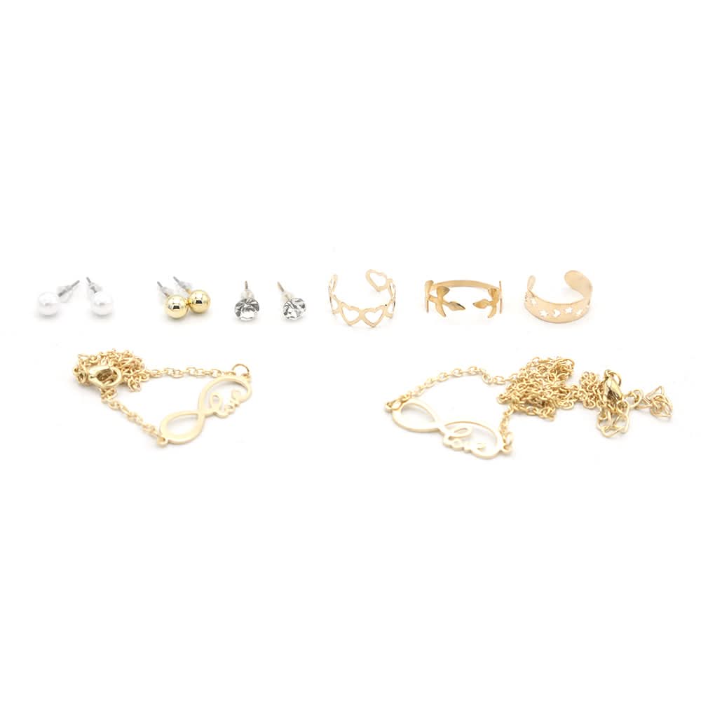 Women's Ear Tops Rings & Bracelet (AY-86) - Golden, Women, Earrings & Tops, Chase Value, Chase Value
