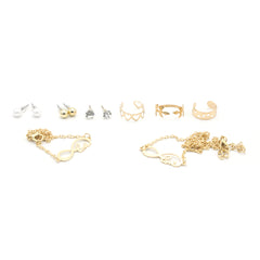 Women's Ear Tops Rings & Bracelet (AY-86) - Golden, Women, Earrings & Tops, Chase Value, Chase Value