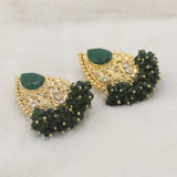 Women's Almond Zarcon Ear Tops - Green, Women, Earrings & Tops, Chase Value, Chase Value