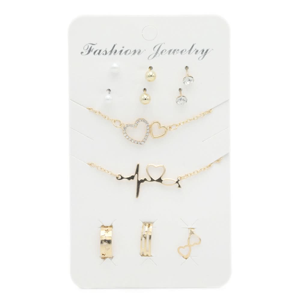 Women's Locket Ear Tops & Ring (AY-86) - Golden, Women, Earrings & Tops, Chase Value, Chase Value