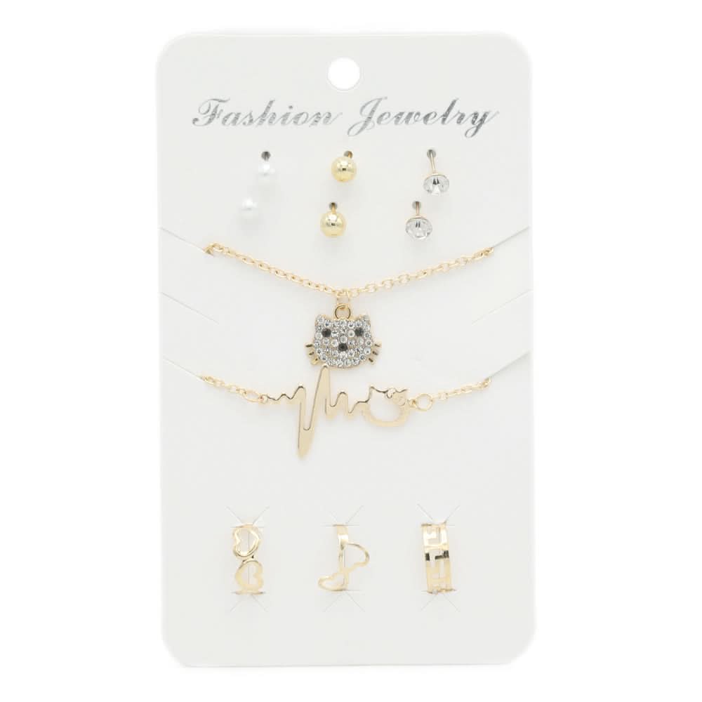 Women's Locket Ear Tops & Ring (AY-86) - Golden, Women, Earrings & Tops, Chase Value, Chase Value