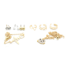 Women's Locket Ear Tops & Ring (AY-86) - Golden, Women, Earrings & Tops, Chase Value, Chase Value