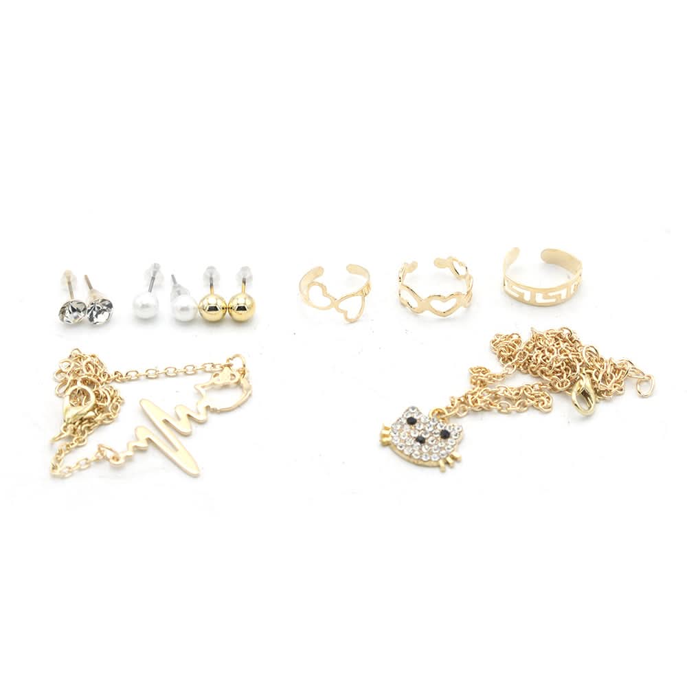 Women's Locket Ear Tops & Ring (AY-86) - Golden, Women, Earrings & Tops, Chase Value, Chase Value