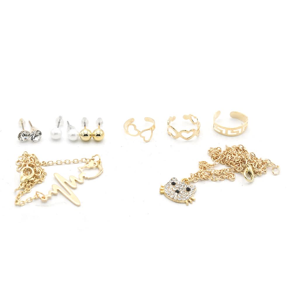 Women's Locket Ear Tops & Ring (AY-86) - Golden, Women, Earrings & Tops, Chase Value, Chase Value