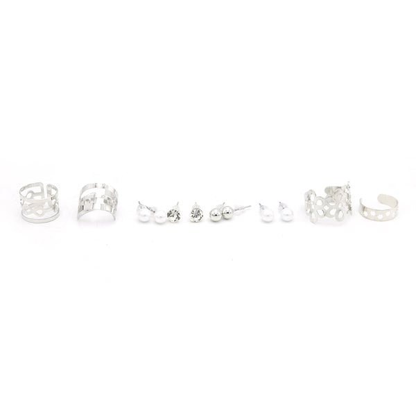 Women's Ear Tops & Ring Card (AY-86) - Silver, Women, Earrings & Tops, Chase Value, Chase Value