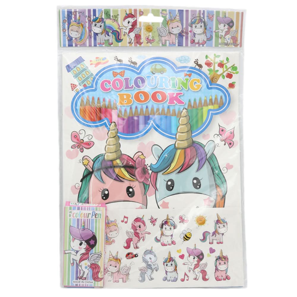 Coloring Book Set - White, Kids, Pencil Boxes And Stationery Sets, Chase Value, Chase Value
