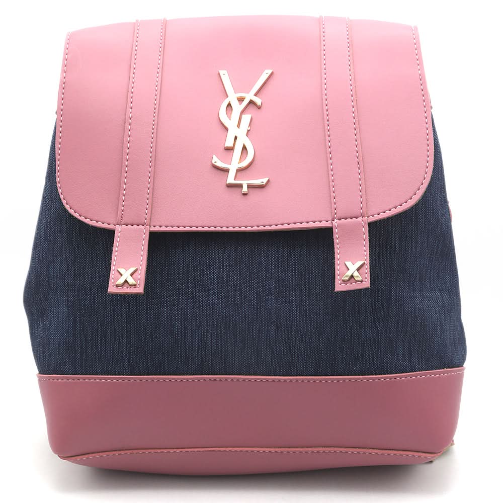 Girls Fancy Backpack H-93 - Pink & Sea Green, Kids, Kids Bags, Chase Value, Chase Value