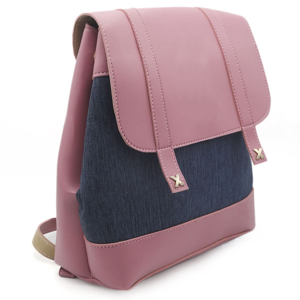 Girls Fancy Backpack H-93 - Pink & Sea Green, Kids, Kids Bags, Chase Value, Chase Value