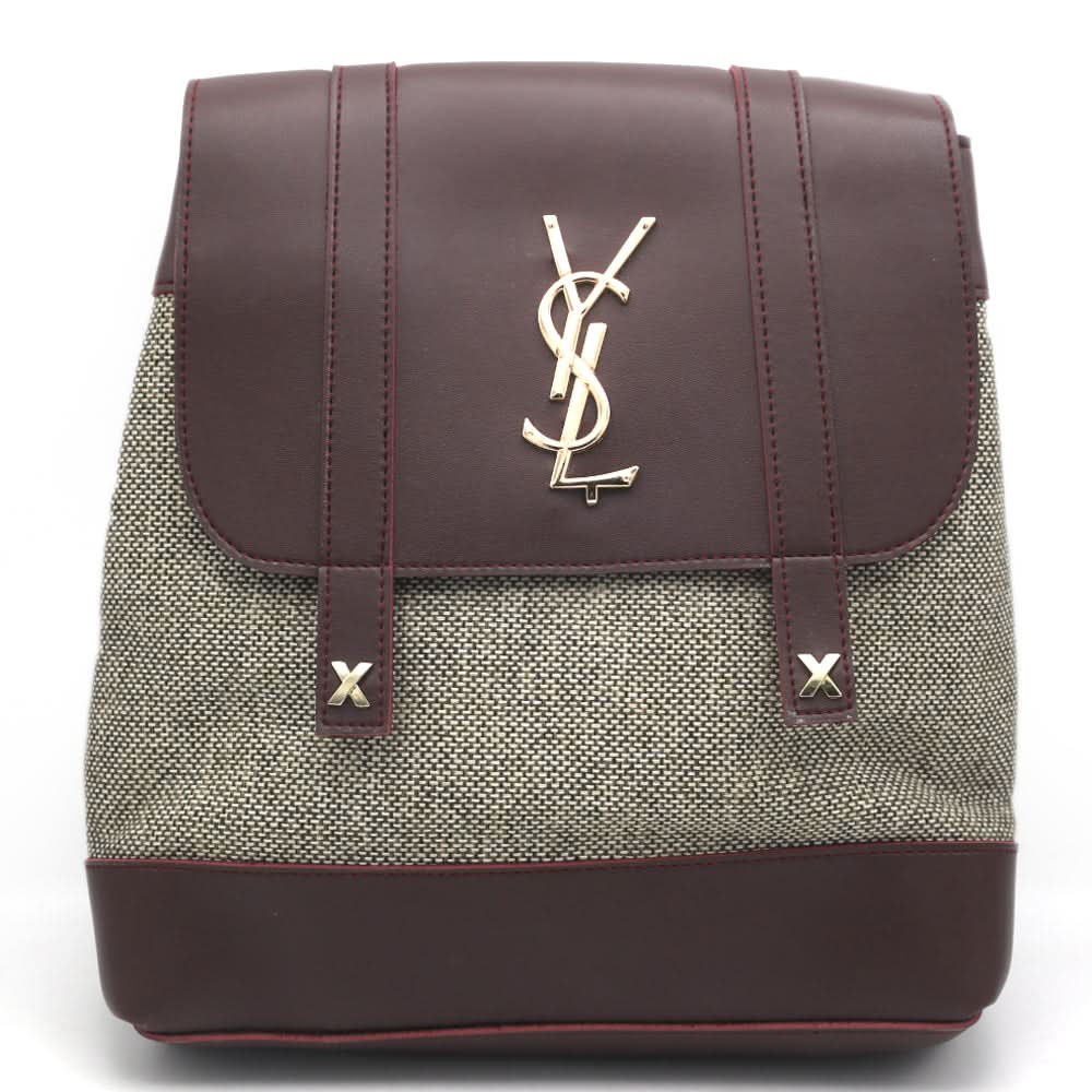 Girls Fancy Backpack H-93 - Maroon & Beige, Kids, Kids Bags, Chase Value, Chase Value
