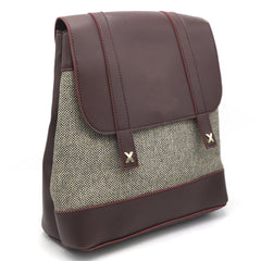 Girls Fancy Backpack H-93 - Maroon & Beige, Kids, Kids Bags, Chase Value, Chase Value