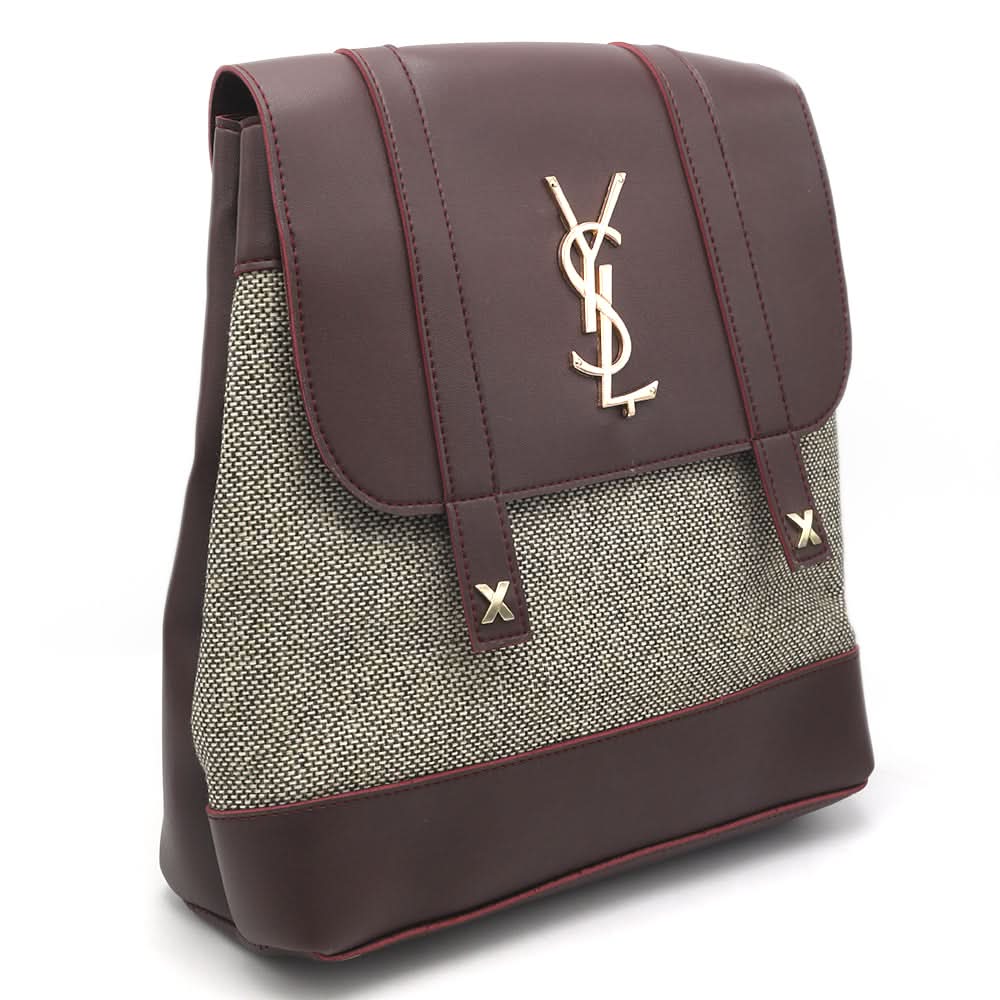 Girls Fancy Backpack H-93 - Maroon & Beige, Kids, Kids Bags, Chase Value, Chase Value