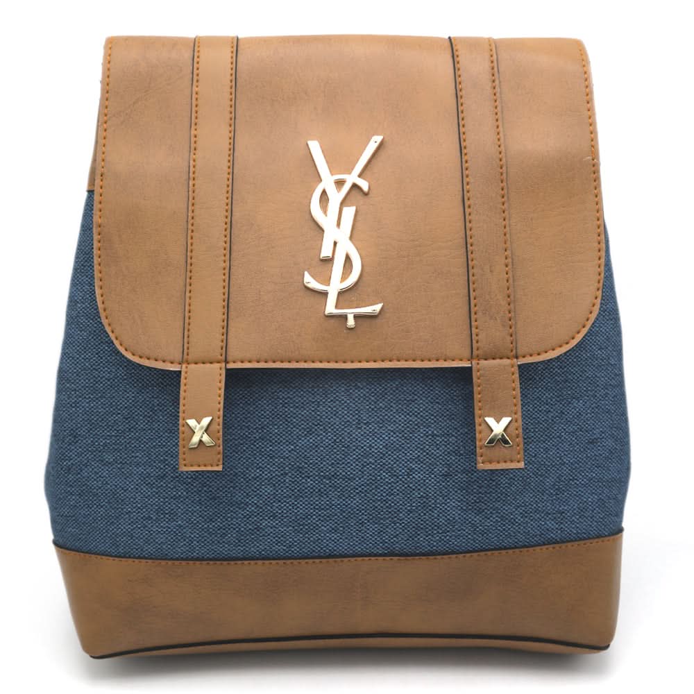 Girls Fancy Backpack H-93 - Brown & Sea Green, Kids, Kids Bags, Chase Value, Chase Value