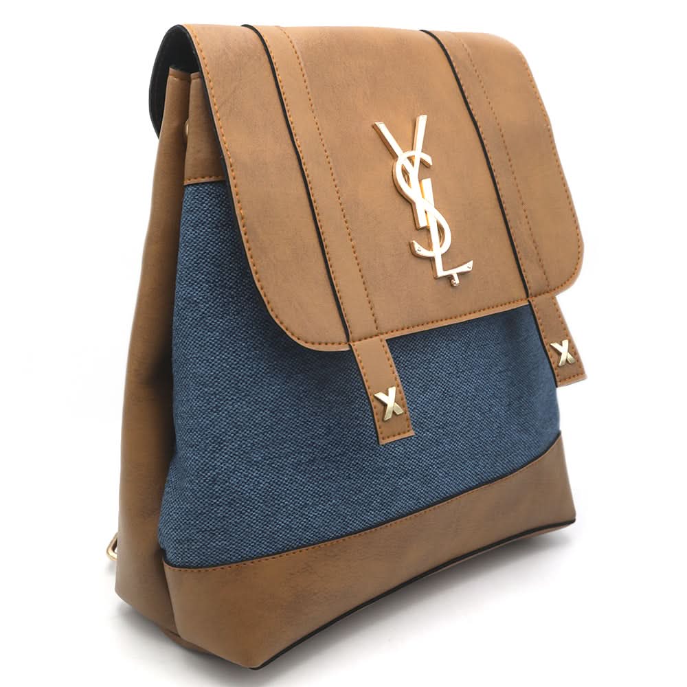 Girls Fancy Backpack H-93 - Brown & Sea Green, Kids, Kids Bags, Chase Value, Chase Value