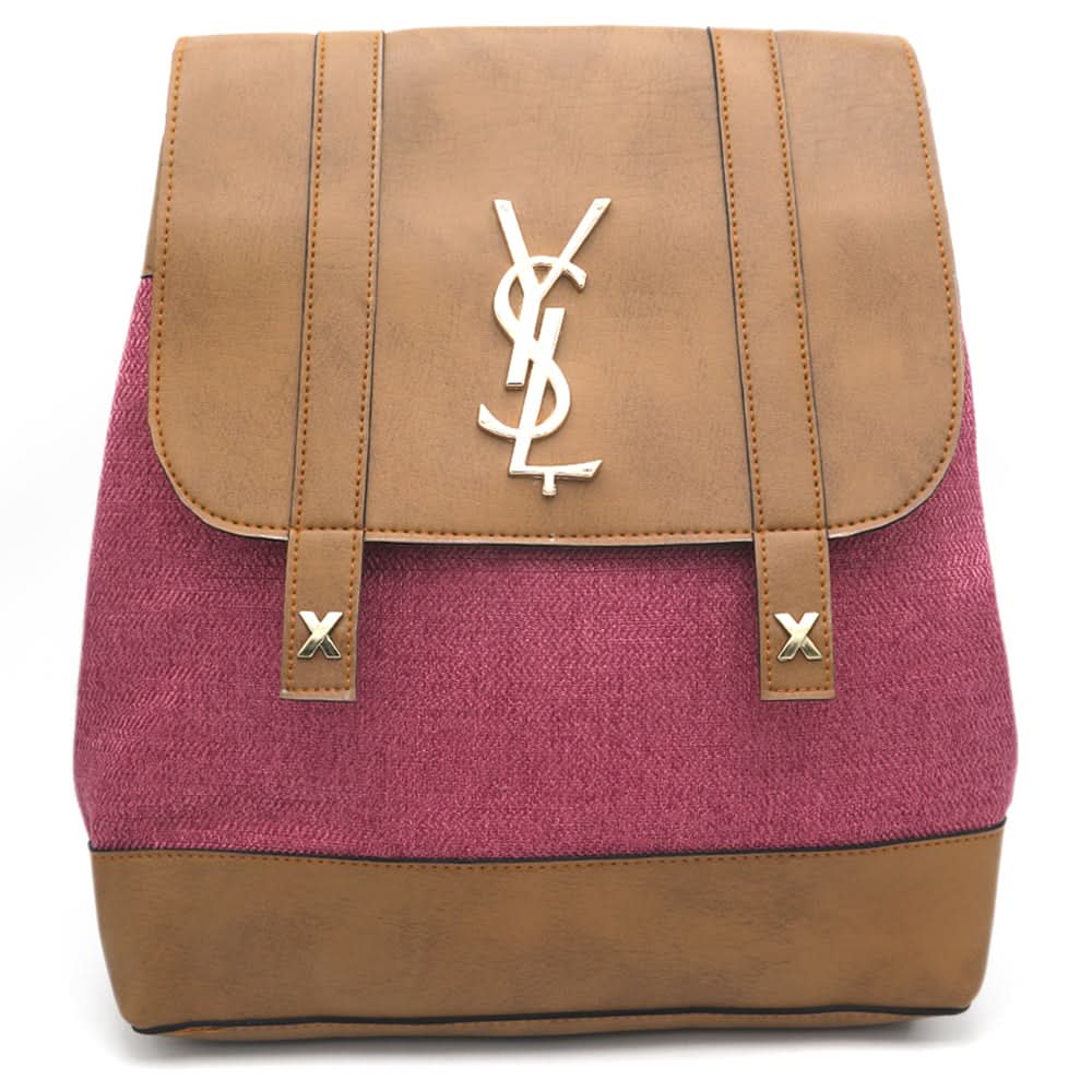 Girls Fancy Backpack H-93 - Brown & Pink, Kids, Kids Bags, Chase Value, Chase Value