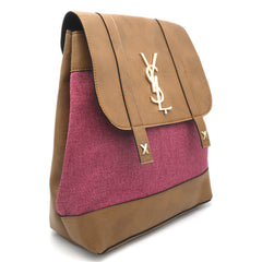 Girls Fancy Backpack H-93 - Brown & Pink, Kids, Kids Bags, Chase Value, Chase Value