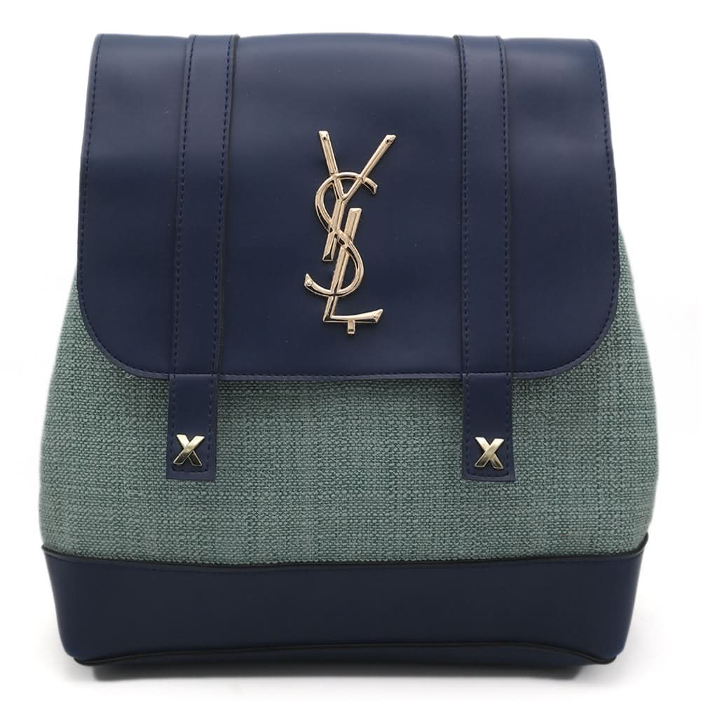 Girls Fancy Backpack H-93 - Navy Blue & Cyan, Kids, Kids Bags, Chase Value, Chase Value