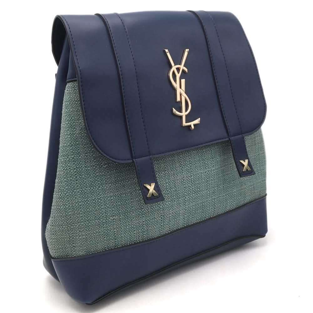 Girls Fancy Backpack H-93 - Navy Blue & Cyan, Kids, Kids Bags, Chase Value, Chase Value