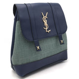 Girls Fancy Backpack H-93 - Navy Blue & Cyan, Kids, Kids Bags, Chase Value, Chase Value