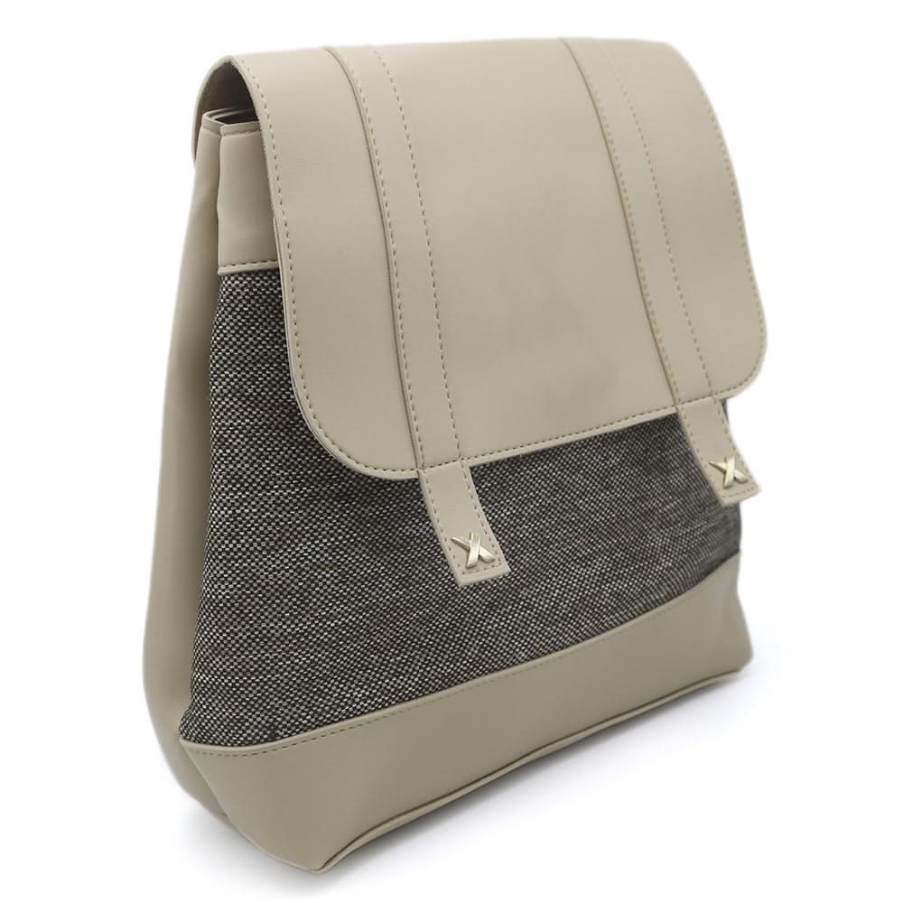 Girls Fancy Backpack H-93 - Beige & Brown, Kids, Kids Bags, Chase Value, Chase Value