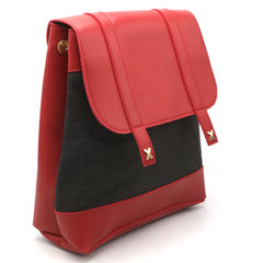 Girls Fancy Backpack H-93 - Red & Coffee, Kids, Kids Bags, Chase Value, Chase Value