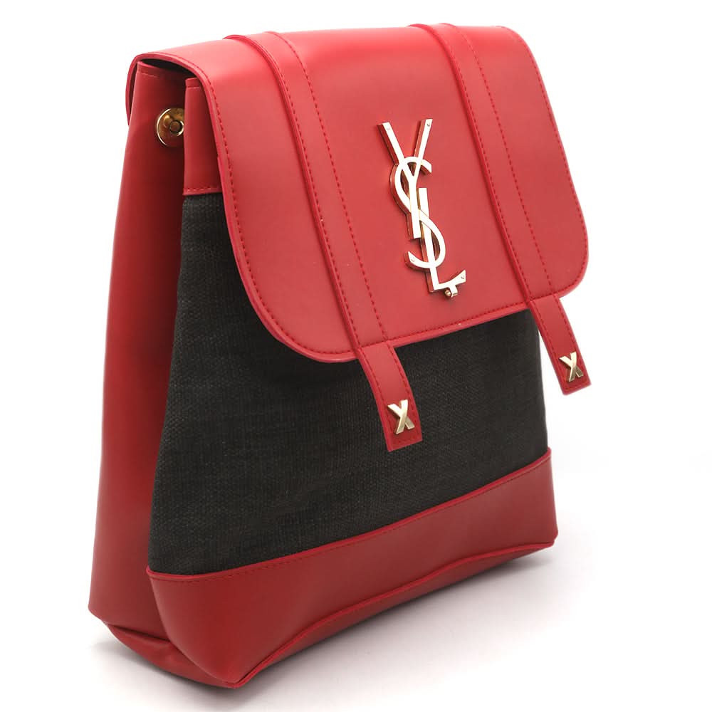 Girls Fancy Backpack H-93 - Red & Coffee, Kids, Kids Bags, Chase Value, Chase Value