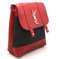 Girls Fancy Backpack H-93 - Red & Coffee, Kids, Kids Bags, Chase Value, Chase Value
