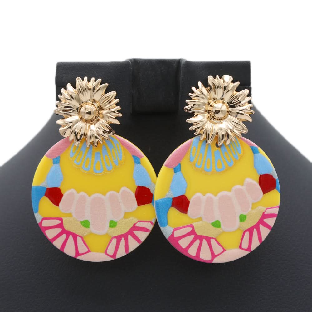 Fancy Earing - Yellow, Women, Earrings & Tops, Chase Value, Chase Value