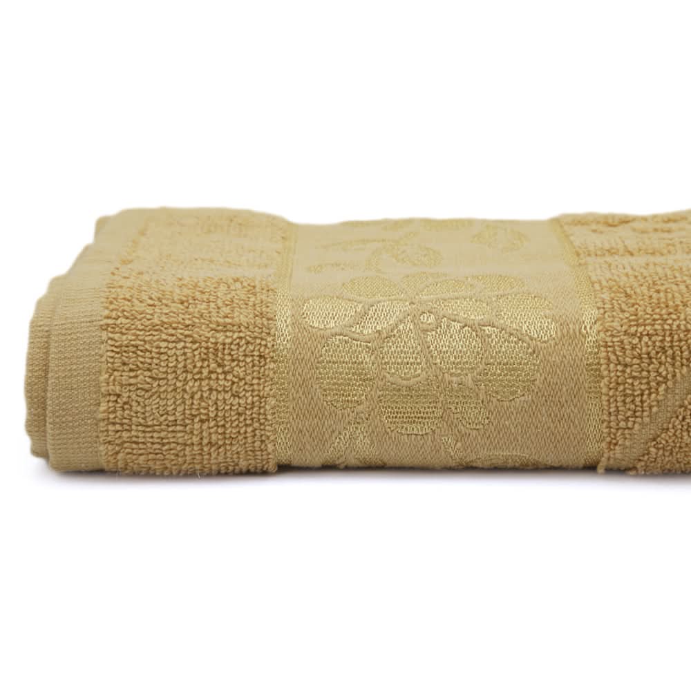 Embossed Flower Bath Towel - Golden Brown, Home & Lifestyle, Bath Towels, Chase Value, Chase Value