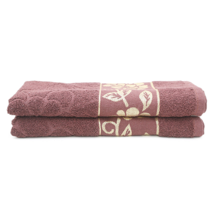 Embossed Flower Bath Towels - Dark Brown, Home & Lifestyle, Bath Towels, Chase Value, Chase Value
